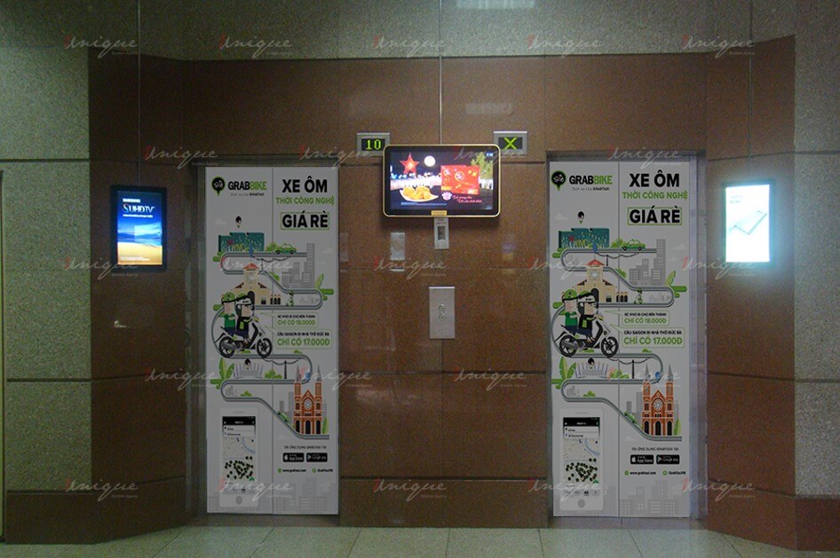 Hai hình thức quảng cáo tại thang máy được ứng dụng phổ biến tại Việt Nam