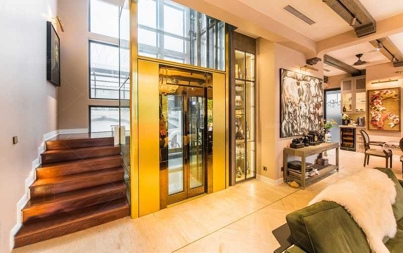 Thang máy gia đình cửa tự động lùa 2 phía, thiết kế đẳng cấp sang trọng