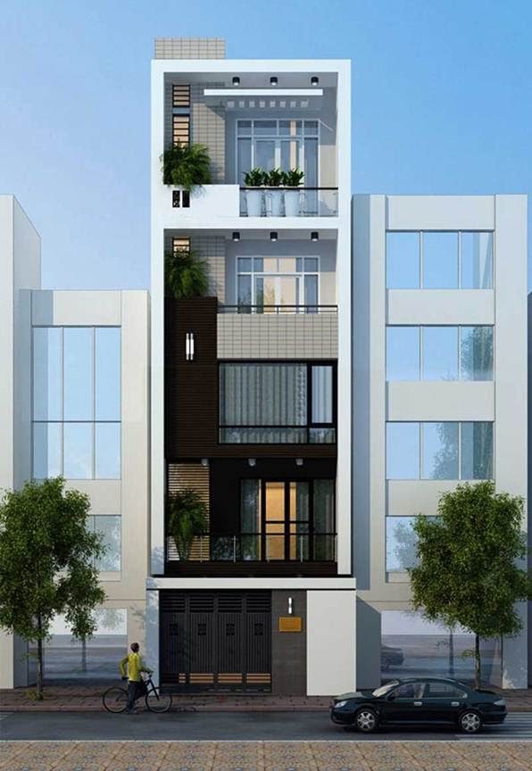 Mẫu nhà phố thiết kế 5x15m có thang máy có sự riêng tư và đầy đủ tiện nghi
