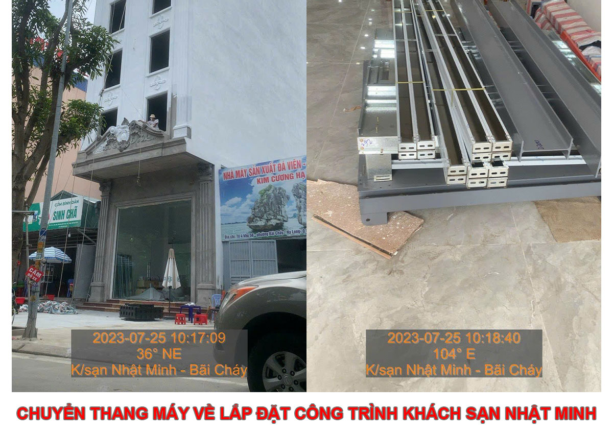 Chuyển Thang Máy Về Lắp Đặt Công Trình Khách Sạn Nhật Minh - P. Bãi Cháy