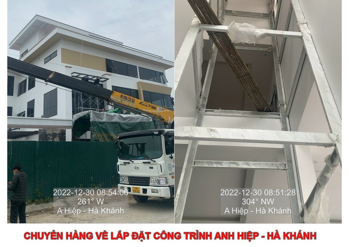 Chuyển hàng về lắp đặt công trình A Hiệp - Hà Khánh