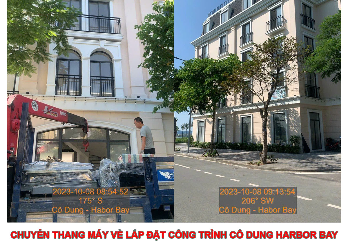 Chuyển Thang Máy Về Lắp Đặt Công Trình Cô Dung - Harbor Bay BIM Hùng Thắng