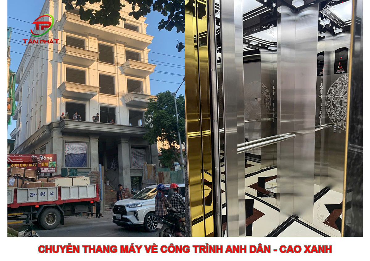 Chuyển Thang Máy Về Lắp Đặt Công Trình A Dân - Cao Xanh