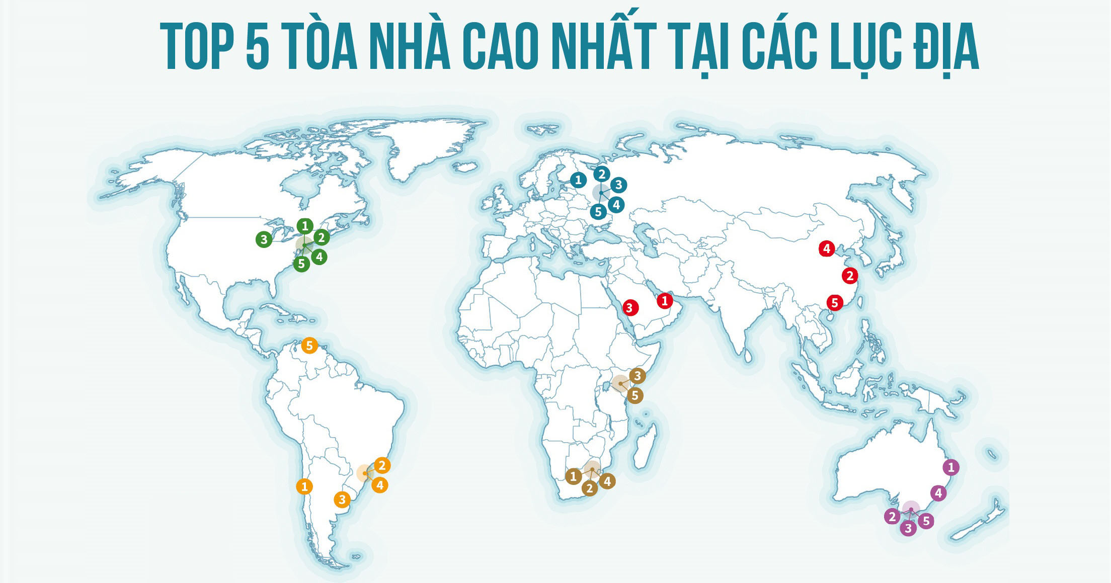 Top 5 Toà Nhà Cao Nhất Tại Các Châu Lục